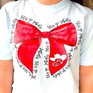 Coquette Ole Miss Rebels Bow Graphic Tee